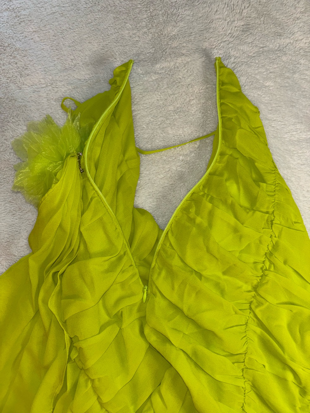 For Love and Lemons Lorlai Ruched Spaghetti Strap Mini Dress with Draping Accent - Picture 8 of 8